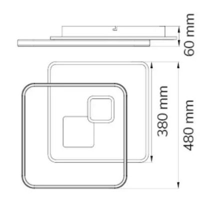 Wofi 11620 - LED loftlampe dæmpbar AKON LED/43,5W/230V 2700-5500K + fjernbetjening