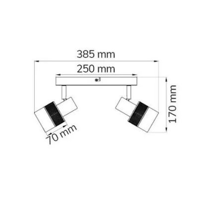 Wofi 11650 - Spotlampe DORAL 2xE14/28W/230V