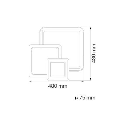 Wofi 11860 - LED loftlampe dæmpbar MOLA LED/36W/230V 3000-5500K + fjernbetjening