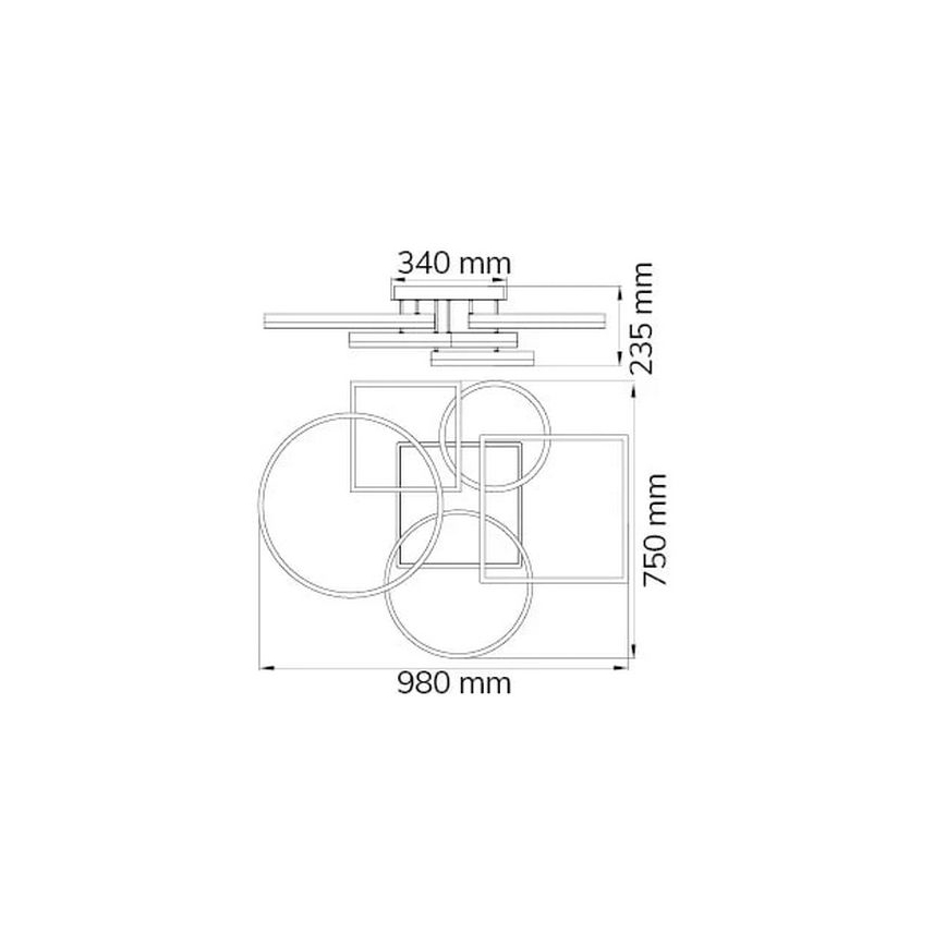 Wofi 11981 - LED loftlampe dæmpbar VAASA LED/80W/230V