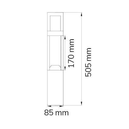 Wofi 12228 - LED udendørslampe SIERRA LED/10W/230V IP54 50,5 cm