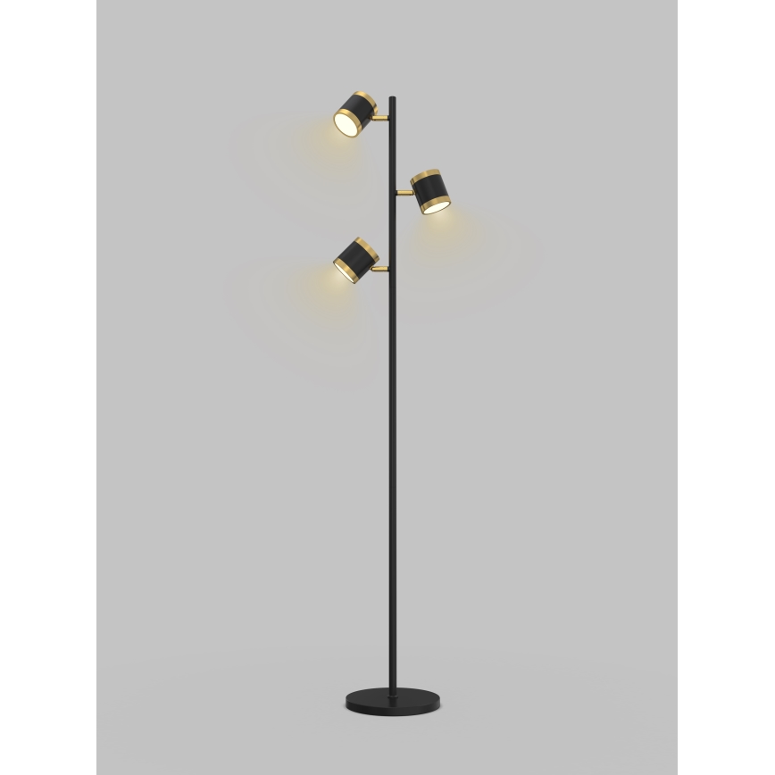 Wofi 3003-304S - LED gulvlampe dæmpbar TOULOUSE LED/21W/230V sort/guldfarvet