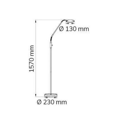 Wofi 3006.01.64.9000 - LED gulvlampe dæmpbar TWIN LED/4,6W/230V
