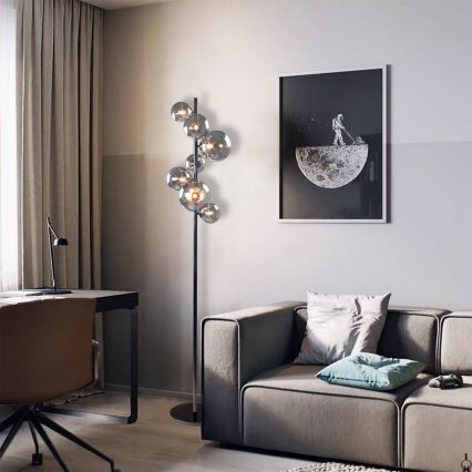 Wofi 3014-705W - LED gulvlampe VILLA 7xG9/3W/230V sort
