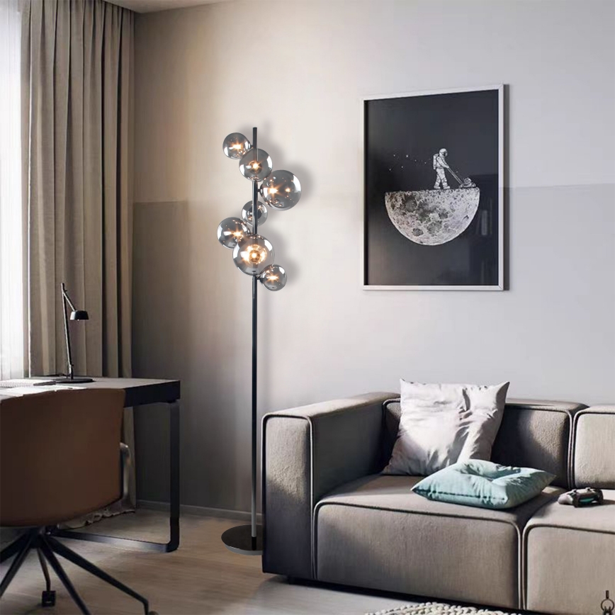 Wofi 3014-705W - LED gulvlampe VILLA 7xG9/3W/230V sort