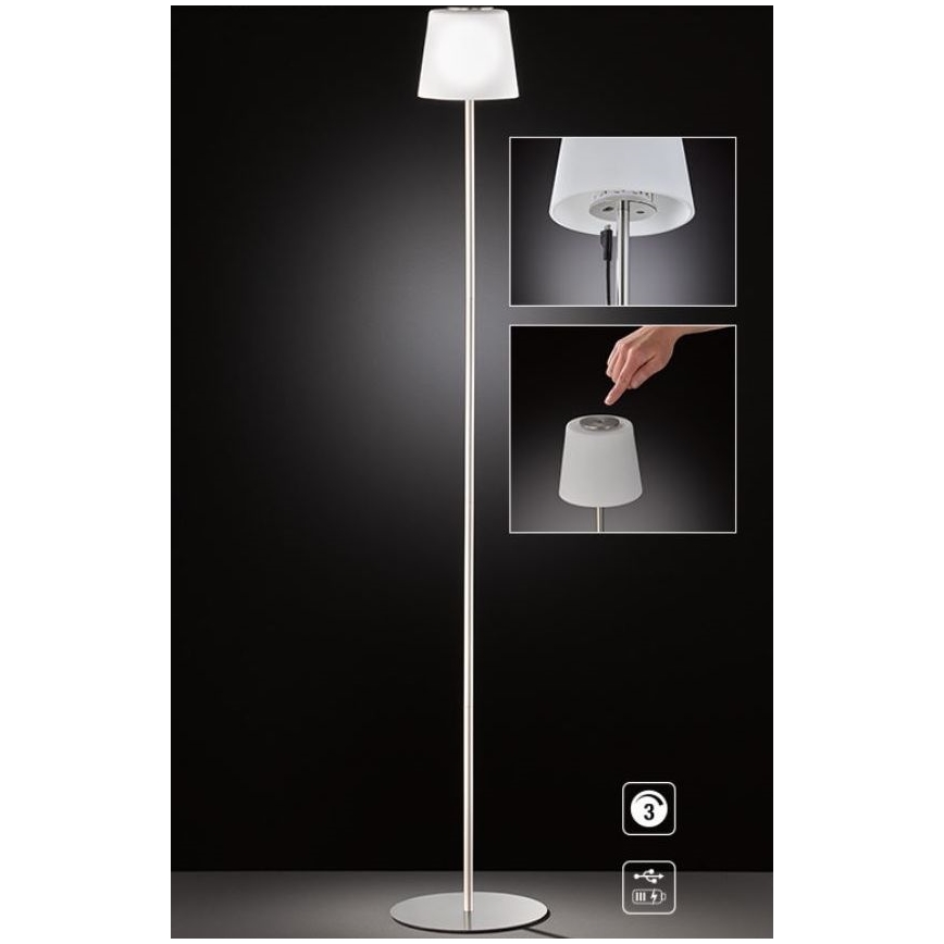 Wofi 3015.01.64.9000 - LED gulvlampe m. touch-funktion dæmpbar GENK LED/2W/5V 2000 mAh