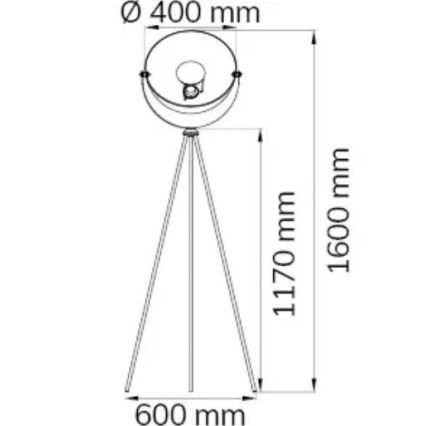 Wofi 3019.01.10.7000 - Gulvlampe MONA 1xE27/40W/230V