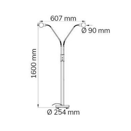 Wofi 307102640000 - LED gulvlampe dæmpbar NOIS 2xLED/5W/230V
