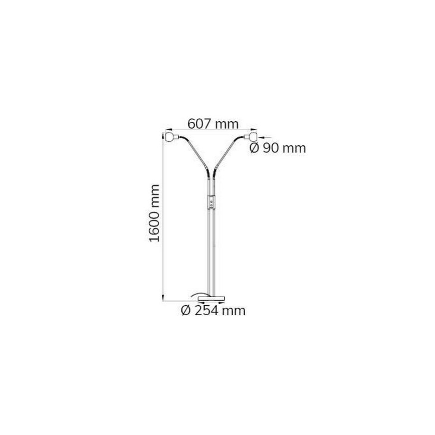 Wofi 307102640000 - LED gulvlampe dæmpbar NOIS 2xLED/5W/230V