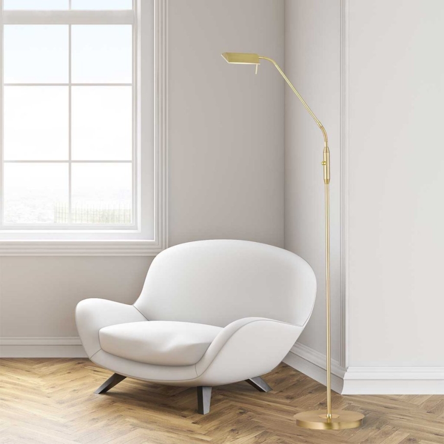 Wofi 3321.01.32.6000 - LED gulvlampe dæmpbar CORY LED/8W/230V messing