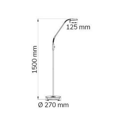 Wofi 3321.01.32.6000 - LED gulvlampe dæmpbar CORY LED/8W/230V messing