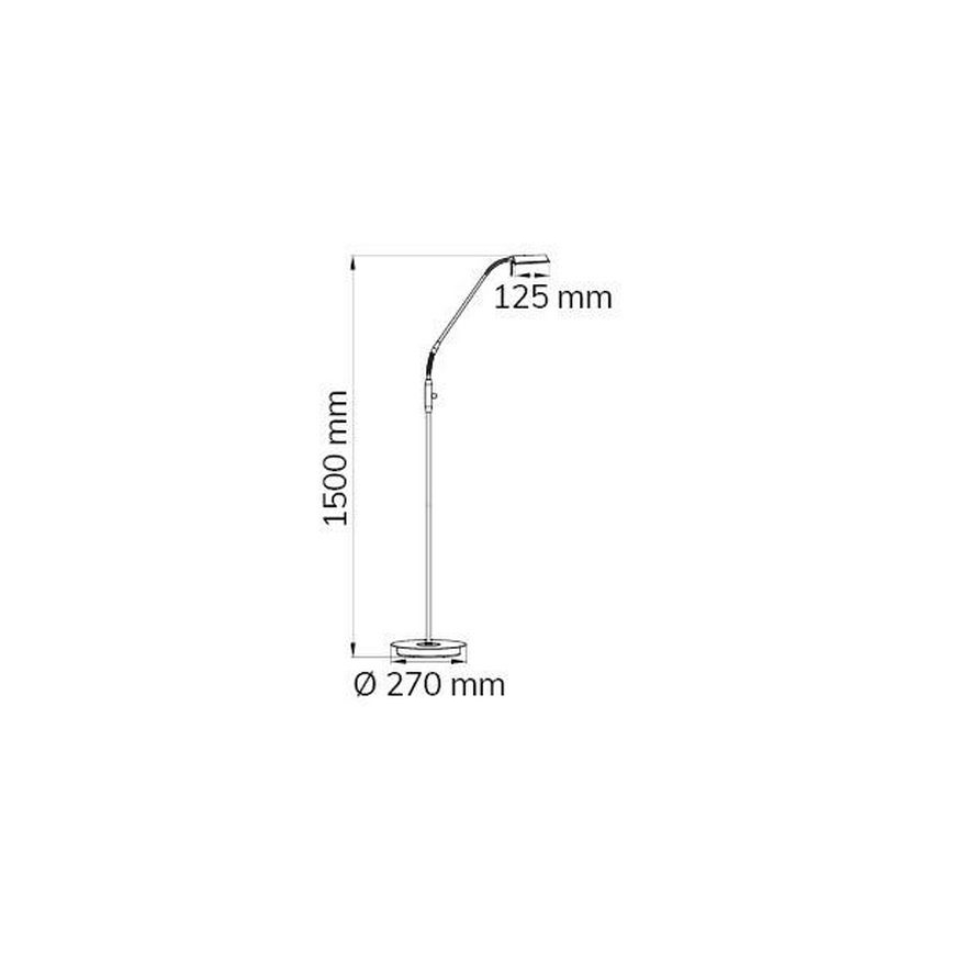 Wofi 3321.01.32.6000 - LED gulvlampe dæmpbar CORY LED/8W/230V messing