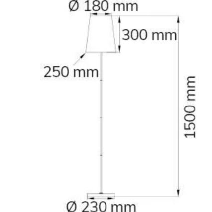 Wofi 3329.01.06.6000 - Gulvlampe FYNN 1xE27/60W/230V hvid