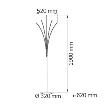 Wofi 3557.05.01.0000 - LED gulvlampe dæmpbar BENETT LED/24W/230V