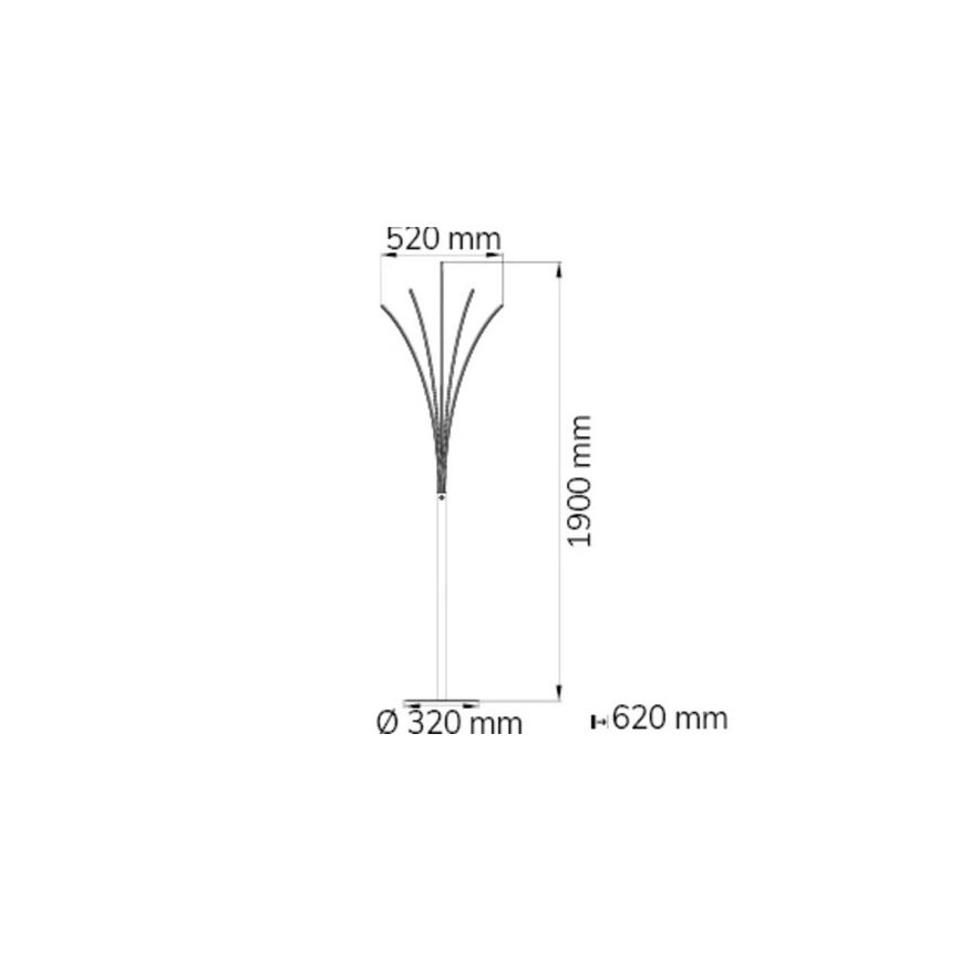 Wofi 3557.05.01.0000 - LED gulvlampe dæmpbar BENETT LED/24W/230V