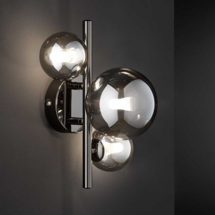 Wofi 4014.03.24.9000 - LED væglampe VILLA 3xG9/3W/230V sort/skinnende krom