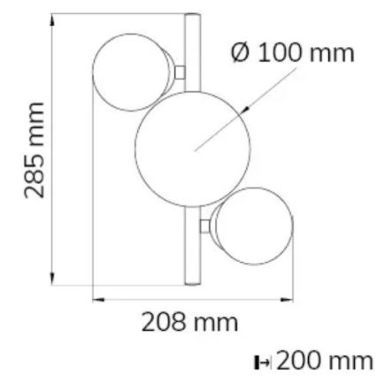 Wofi 4014.03.24.9000 - LED væglampe VILLA 3xG9/3W/230V sort krom