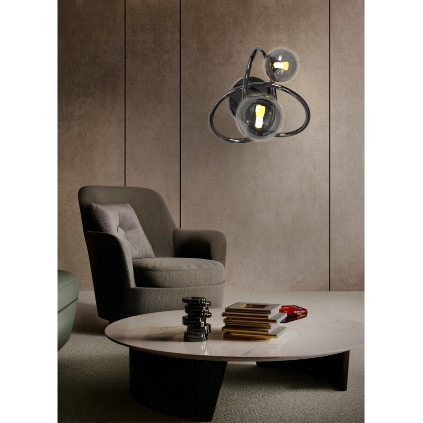 Wofi 4014-205 - LED væglampe NANCY 2xG9/3,5W/230V sort/skinnende krom