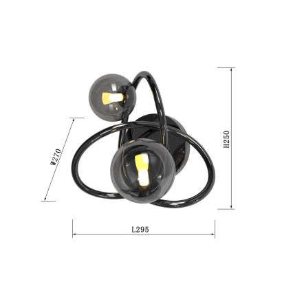 Wofi 4014-205 - LED væglampe NANCY 2xG9/3,5W/230V sort/skinnende krom