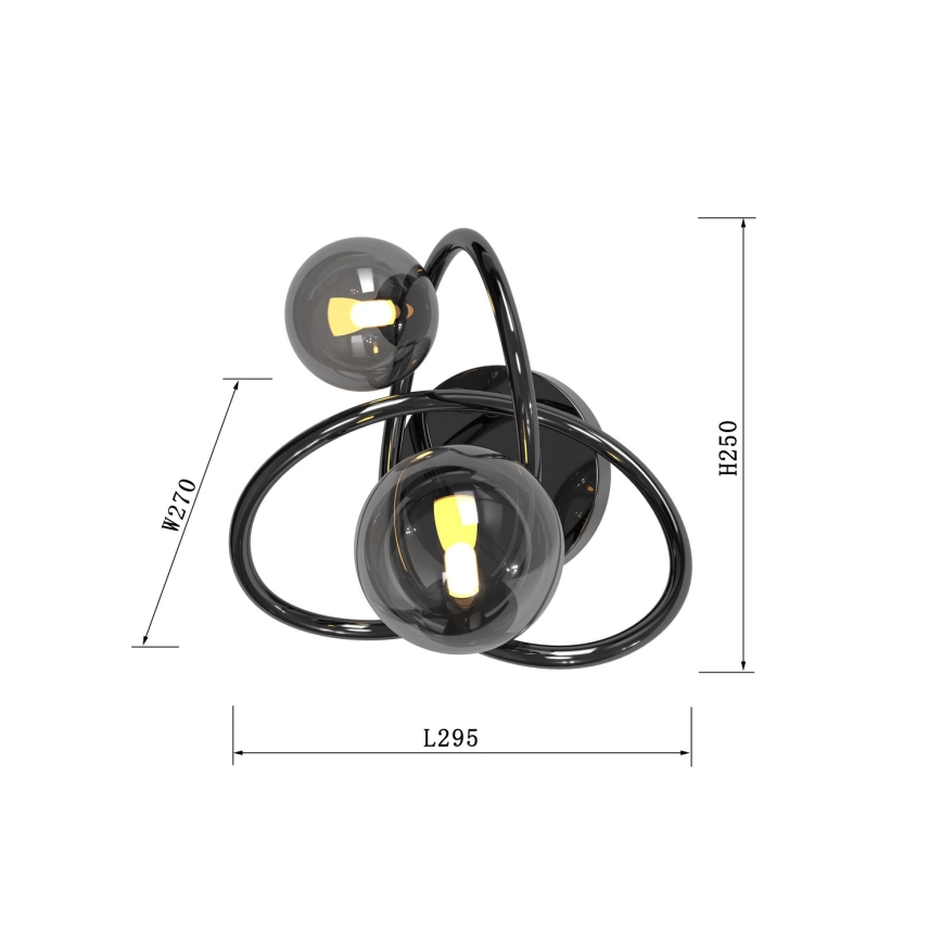 Wofi 4014-205 - LED væglampe NANCY 2xG9/3,5W/230V sort/skinnende krom
