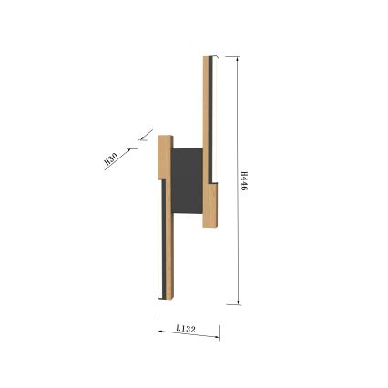 Wofi 4031-206- LED vægspot dæmpbar PALERMO 11W/230V brun/sort