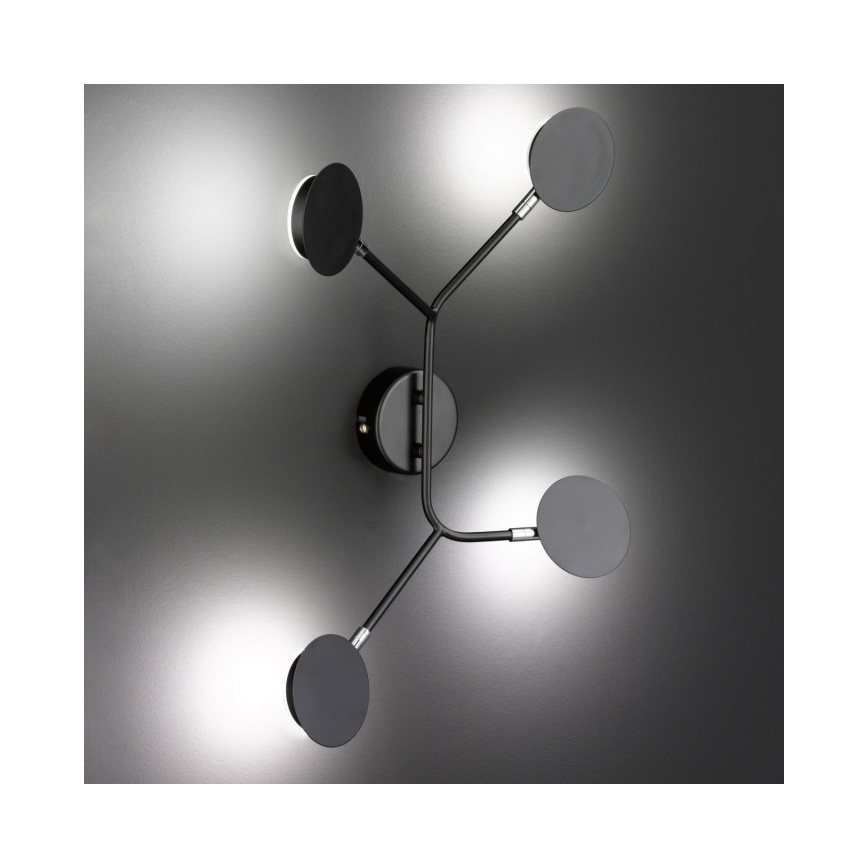 Wofi 446604109000 - LED væglampe BELIZE 4xLED/5W/230V 3000K sort