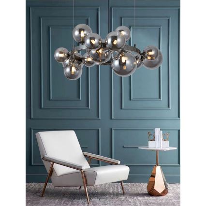 Wofi 5014-1505W - LED pendel VILLA 15xG9/3W/230V sort