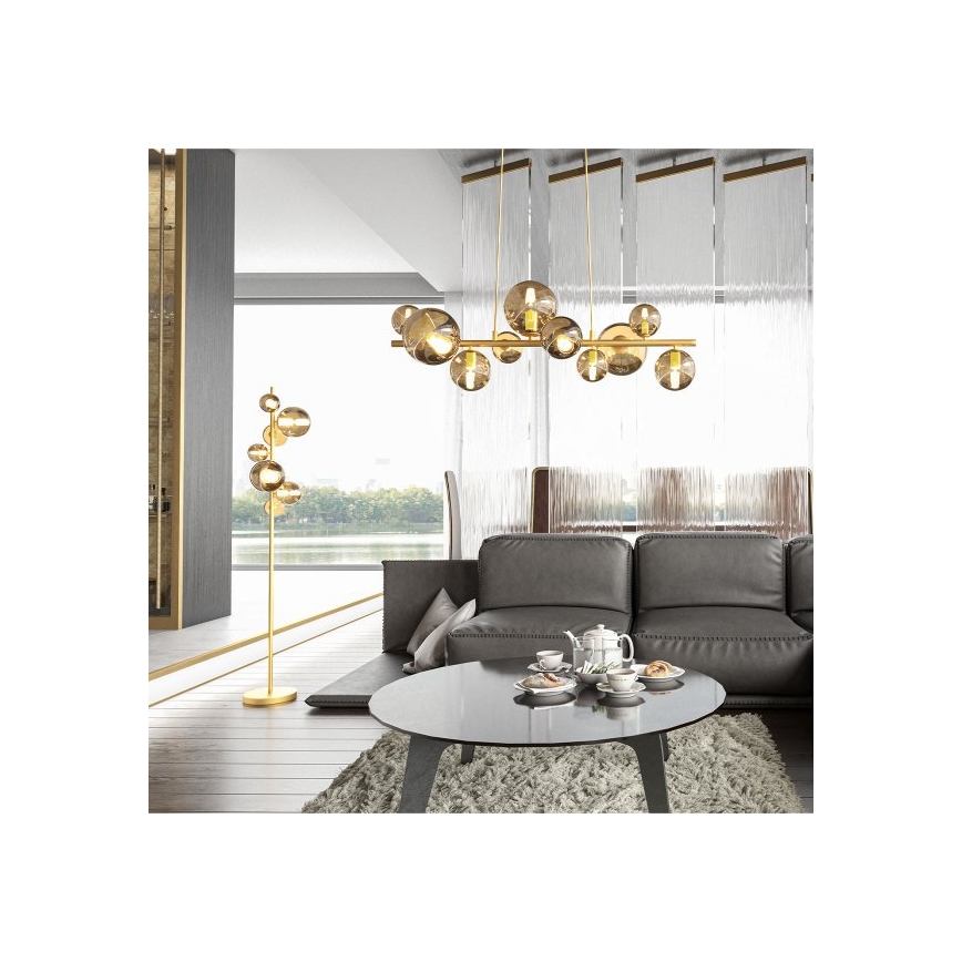 Wofi 6014.10.14.9000 - LED pendel VILLA 10xG9/3W/230V guldfarvet