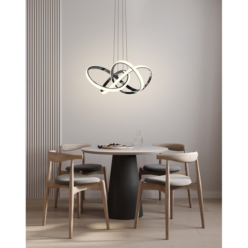 Wofi 6134-105L - LED pendel dæmpbar INDIGO LED/50W/230V sort/skinnende krom