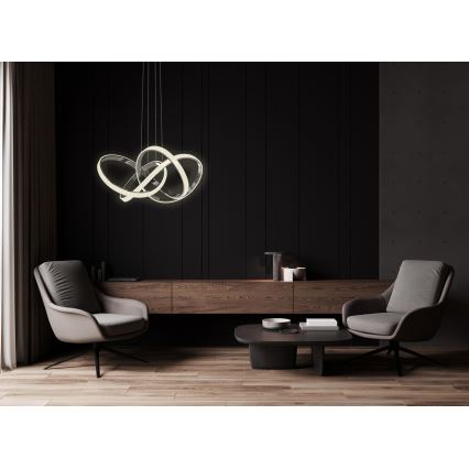 Wofi 6134-105L - LED pendel dæmpbar INDIGO LED/50W/230V sort/skinnende krom