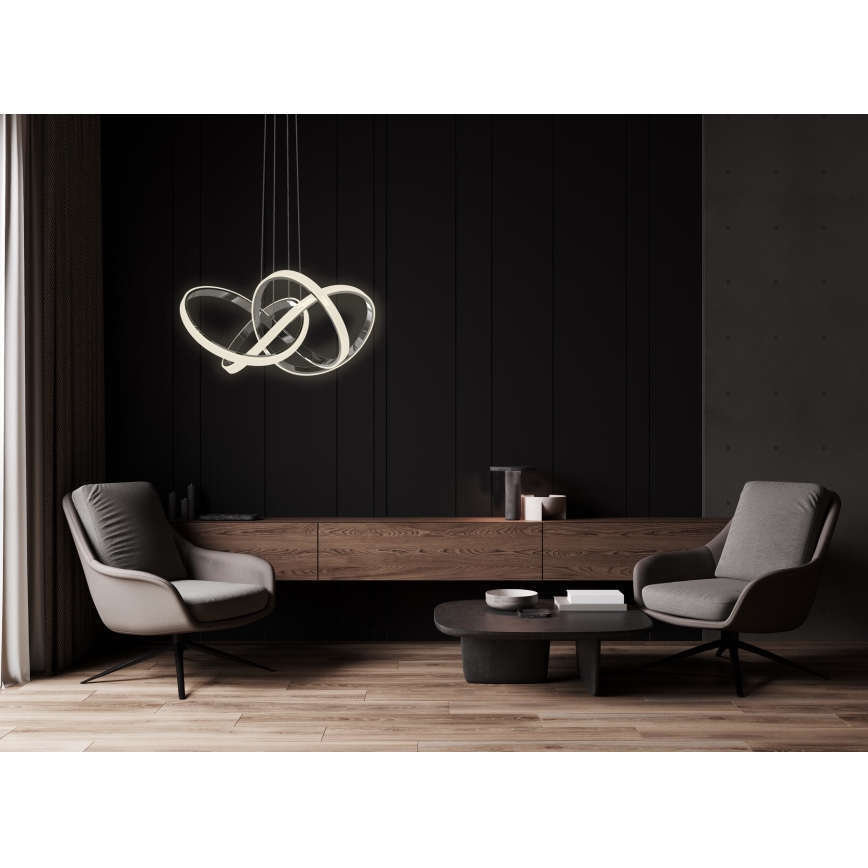 Wofi 6134-105L - LED pendel dæmpbar INDIGO LED/50W/230V sort/skinnende krom