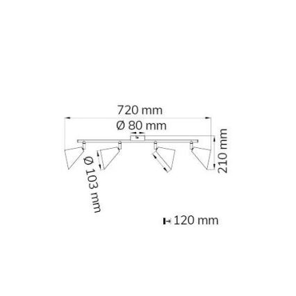 Wofi 70108G - Spotlampe GLORIA 4xE14/28W/230V