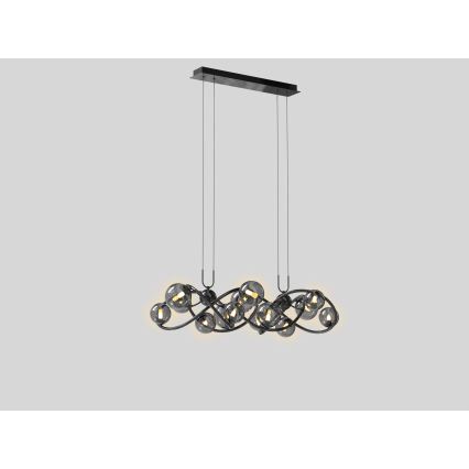 Wofi 7014-1405 - LED pendel NANCY 14xG9/3,5W/230V sort/skinnende krom