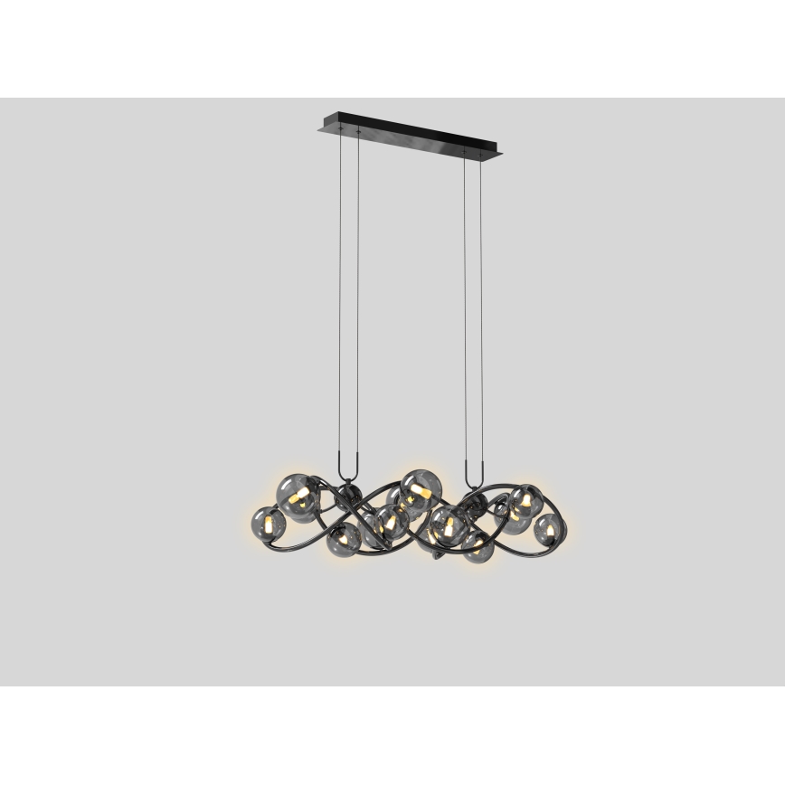 Wofi 7014-1405 - LED pendel NANCY 14xG9/3,5W/230V sort/skinnende krom