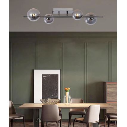 Wofi 7014-405W - LED loftlampe VILLA 4xG9/3W/230V sort