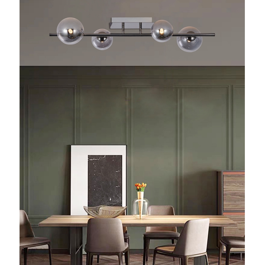 Wofi 7014-405W - LED loftlampe VILLA 4xG9/3W/230V sort