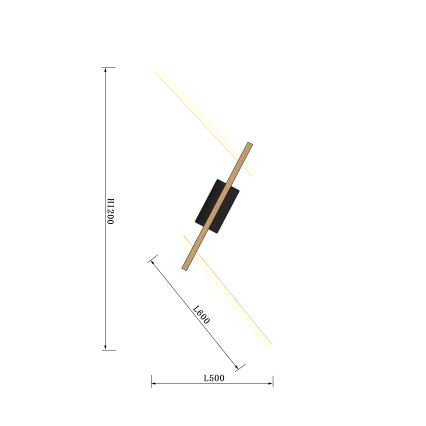 Wofi 7021-306 - LED vægspot dæmpbar RIMINI LED/40W/230V brun/sort