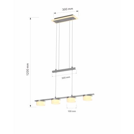 Wofi 7054-503 - LED pendel dæmpbar JESSE LED/21W/230V mat krom