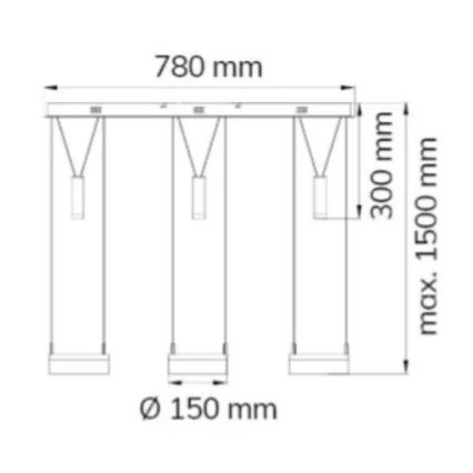 Wofi 7263.06.54.6000 - LED pendel dæmpbar JETTE 3xLED/7,5W/230V + 3xLED/1W