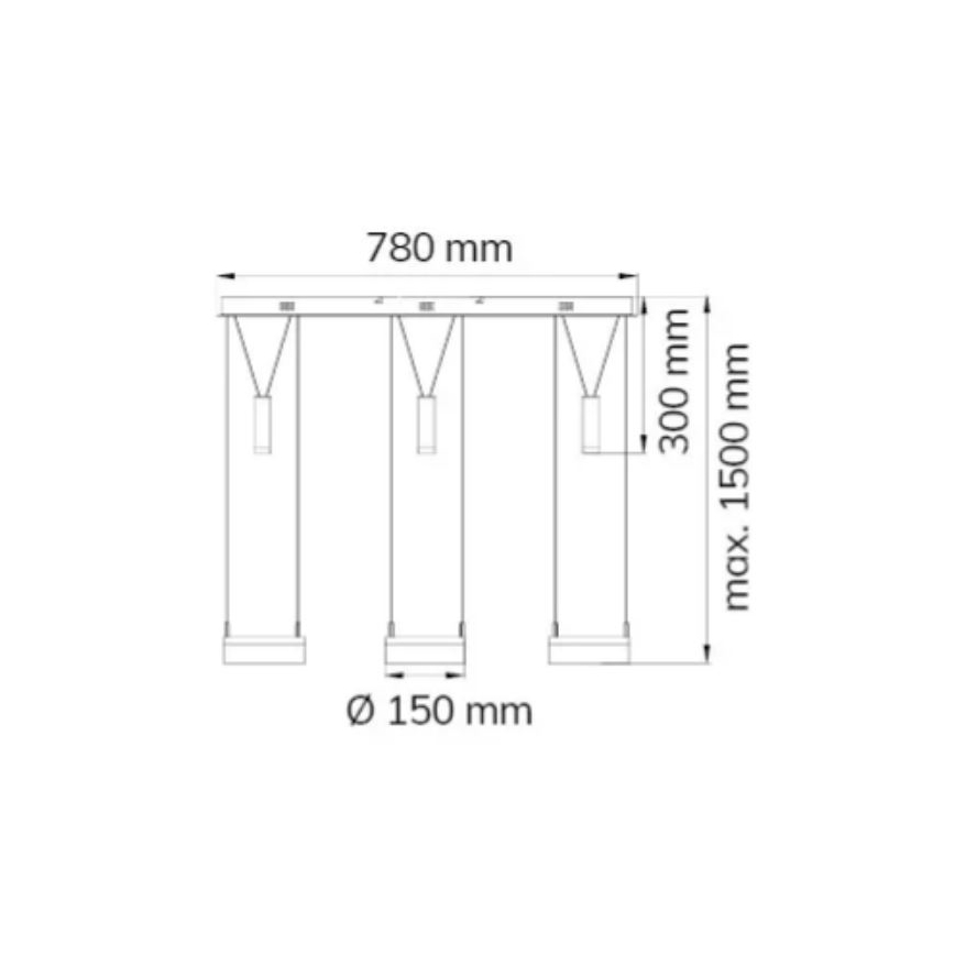 Wofi 7263.06.54.6000 - LED pendel dæmpbar JETTE 3xLED/7,5W/230V + 3xLED/1W