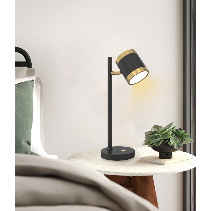 Wofi 8003-104S - LED bordlampe dæmpbar TOULOUSE LED/10W/230V sort/guldfarvet
