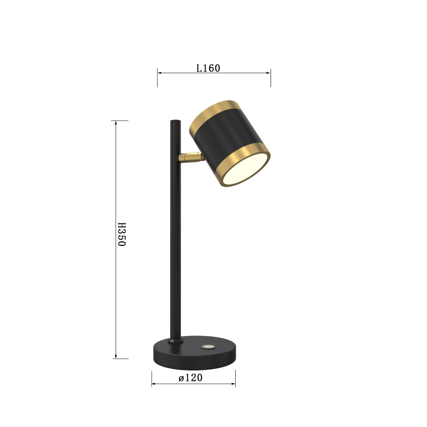 Wofi 8003-104S - LED bordlampe dæmpbar TOULOUSE LED/10W/230V sort/guldfarvet