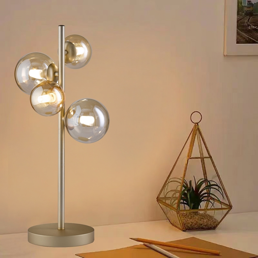 Wofi 8014.04.14.9000 - LED bordlampe VILLA 4xG9/3W/230V guldfarvet
