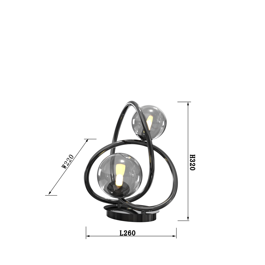 Wofi 8014-205 - LED bordlampe NANCY 2xG9/3,5W/230V sort/skinnende krom