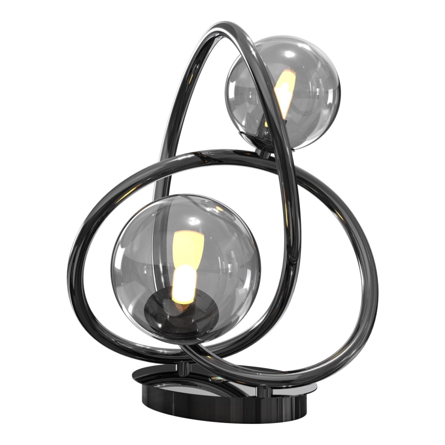 Wofi 8014-205 - LED bordlampe NANCY 2xG9/3,5W/230V sort/skinnende krom