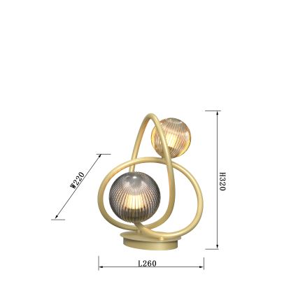 Wofi 8015-204 - LED bordlampe METZ 2xG9/3,5W/230V guldfarvet/grå