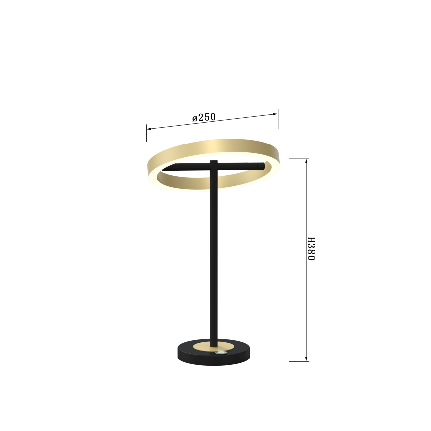 Wofi 8016-104 - LED Bordlampe dæmpbar med touch-funktion BREST LED/10,5W/230V sort/guldfarvet