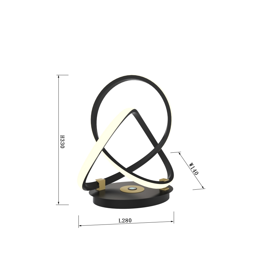 Wofi 8134-104 - LED Bordlampe dæmpbar med touch-funktion INDIGO LED/10,5W/230V sort/guldfarvet