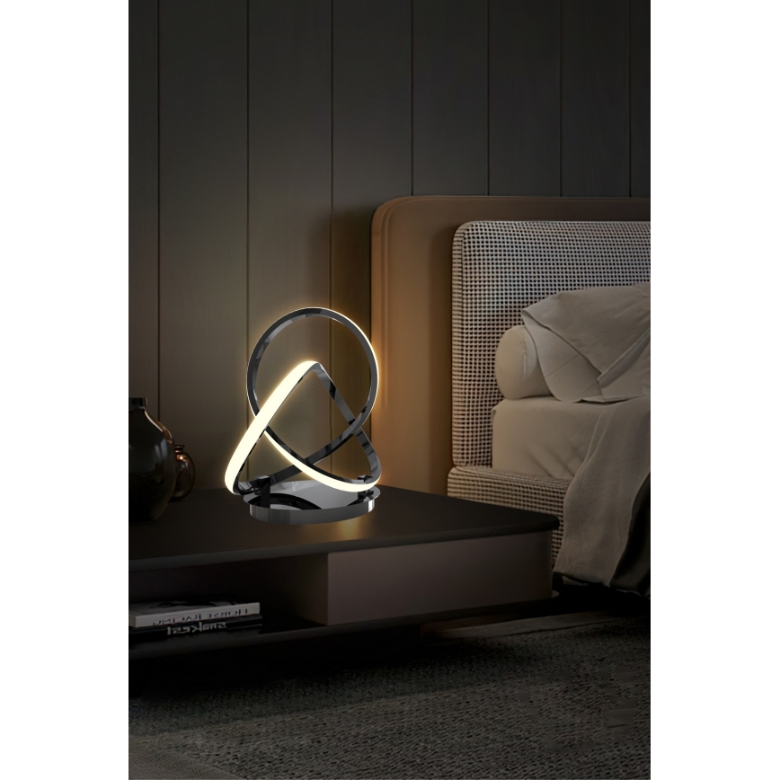 Wofi 8134-105 - LED Bordlampe dæmpbar med touch-funktion INDIGO LED/10,5W/230V sort/skinnende krom