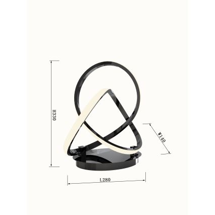 Wofi 8134-105 - LED Bordlampe dæmpbar med touch-funktion INDIGO LED/10,5W/230V sort/skinnende krom